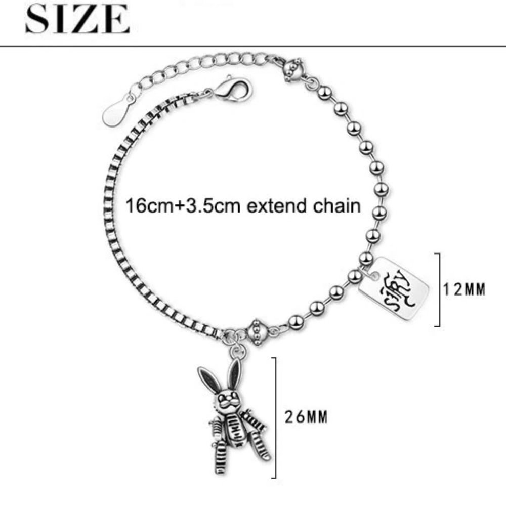 *NEW 925 Sterling Silver Vintage Rabbit Bracelet - Picture 7 of 9